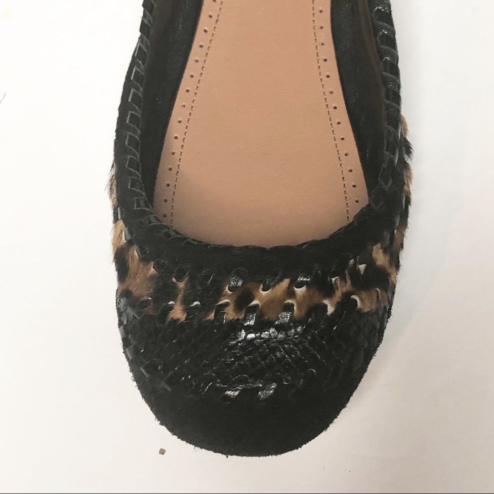 RELIST TOMORROW LAST CHANCE Alaia Bl Python/Leopard Pony Hair Trim Ballet Flat - Picture 4 of 9